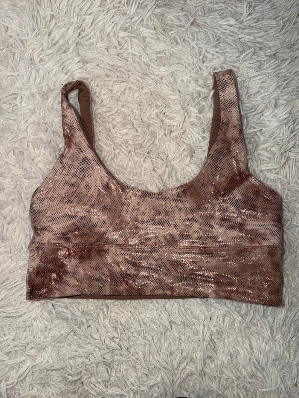 Lululemon Align Bra Shine Diamond Dye Misty Shell Cacao Diffuse Dot Foil / Cacao